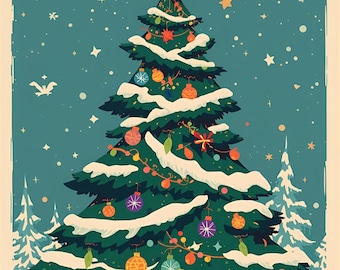 Vintage Christmas Tree Diamond Art Kit—Latch Hook Kit—Paint by Number—Jigsaw Puzzle—Cross Stitch Kit—Sparkling DIY Craft for Adults & Kids