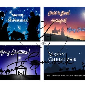 Nativity Scene Religious Holiday Greeting Card Set