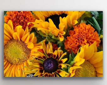Vibrant Autumn Floral Art Print for Home Decor