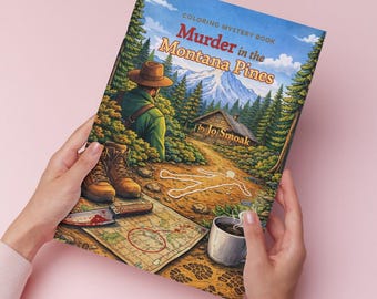 Murder in the Pines Coloring Book | Mystery Puzzle Coloring Book for Adults | Solve the Crime Activity Book | Unique Gift Idea