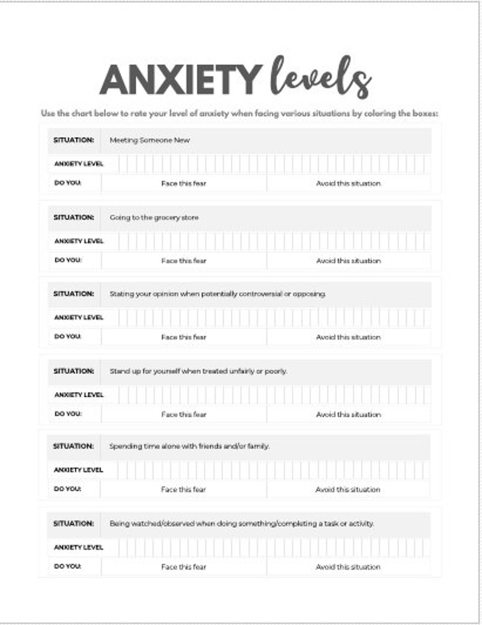 Printable Anxiety Tracker Etsy Printable Anxiety Tracker Etsy