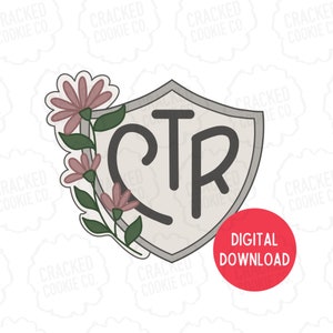 CTR Shield with Florals Cookie Cutter- STL File- INSTANT