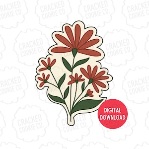Wildflower Stem #1 Cookie Cutter- STL File- INSTANT