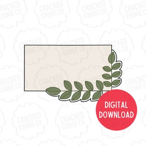 Rectangle with Greenery Cookie Cutter- STL File- INSTANT