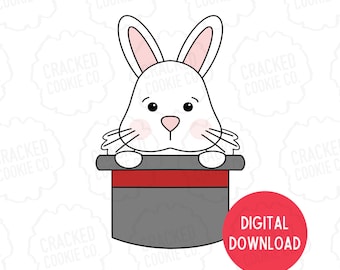 Bunny in Hat Cookie Cutter- STL File- INSTANT