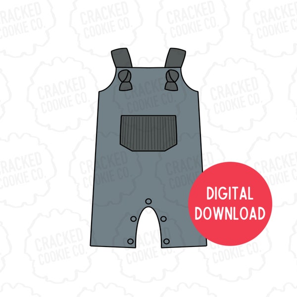 Baby Overalls ONE Cookie Cutter- STL File- INSTANT