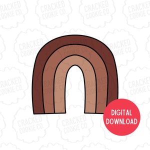 Modern Rainbow Cookie Cutter- STL File- INSTANT