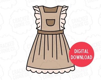 女の子のドレス #3 クッキーカッター - STL ファイル - INSTANT
