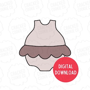 Chubby Ruffle Onesie Cookie Cutter- STL File- INSTANT