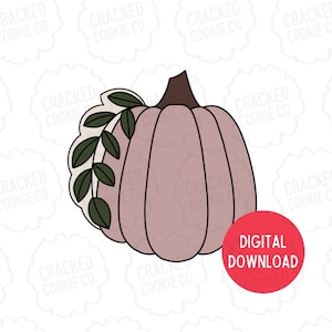 Pumpkin ONE with Greenery Cookie Cutter- STL File- INSTANT