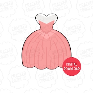 Puffy Princess Dress Cookie Cutter- STL File- INSTANT