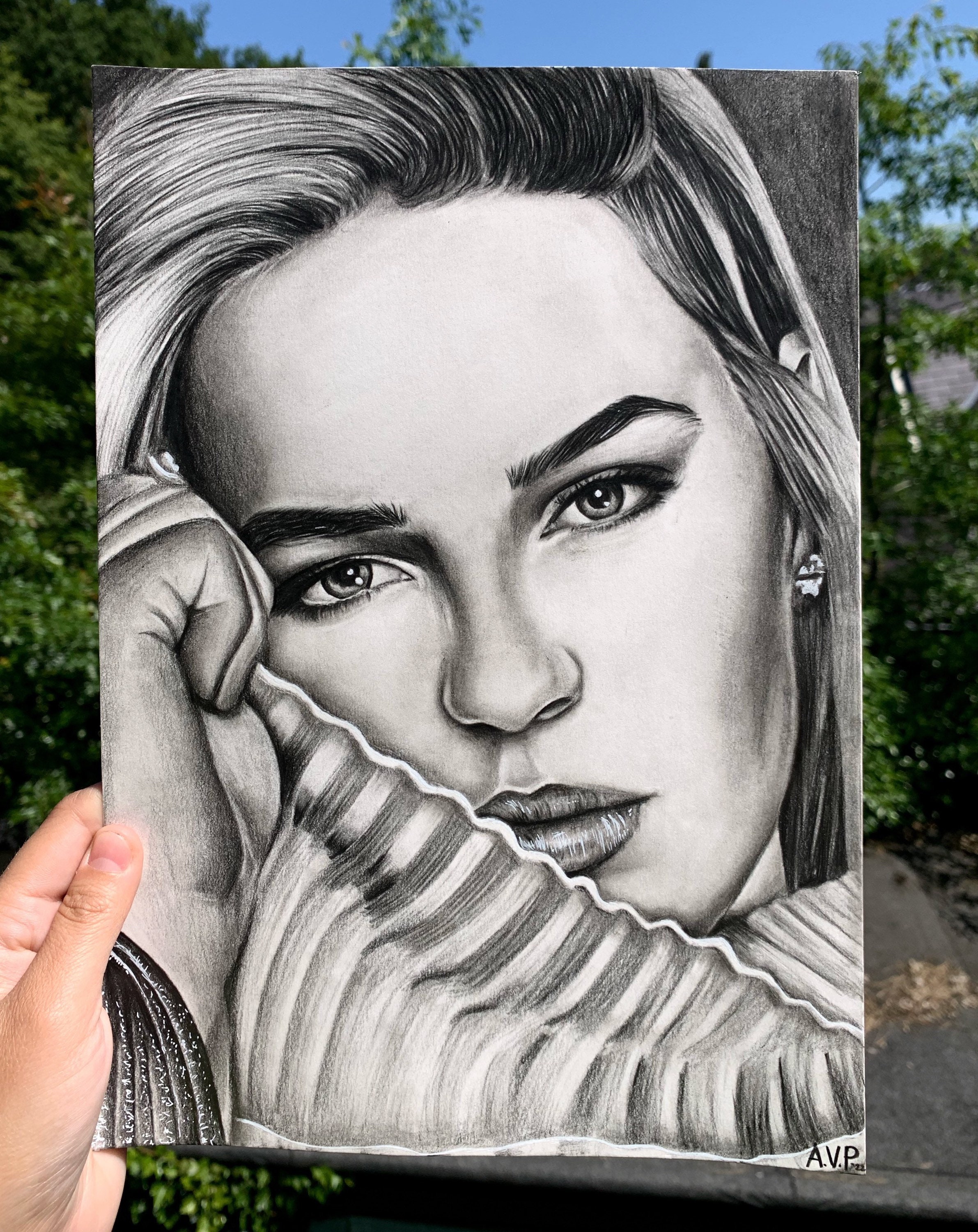 Portrait Drawing of Singer Anne-marie - Etsy
