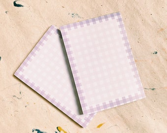 Lilac Gingham A6 Memo Pad. Note Pad. Manga & Anime inspired. Use for journaling//planner//decorative//scrapbook