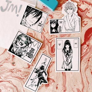 Money God Anime Vinyl Sticker Pack x5. Manga & Anime inspired. Use for journaling//planner//decorative//scrapbook