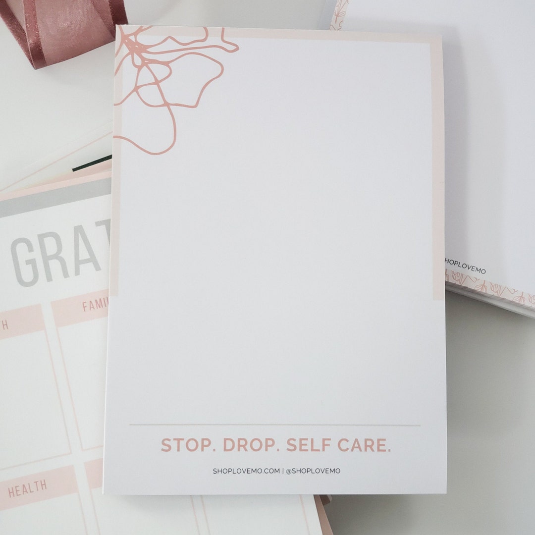 Stop. Drop. Self Care. Notepad Pen Set Self Care Self Etsy