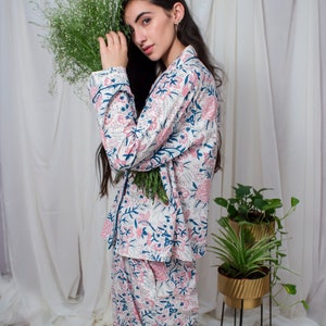 Indian Traditional Night Wear Printed Pajama Set Trending Printed Set For Teens Organic Cotton Floral Sets Mommy Pajama Sets Cozy Home Wear image 2