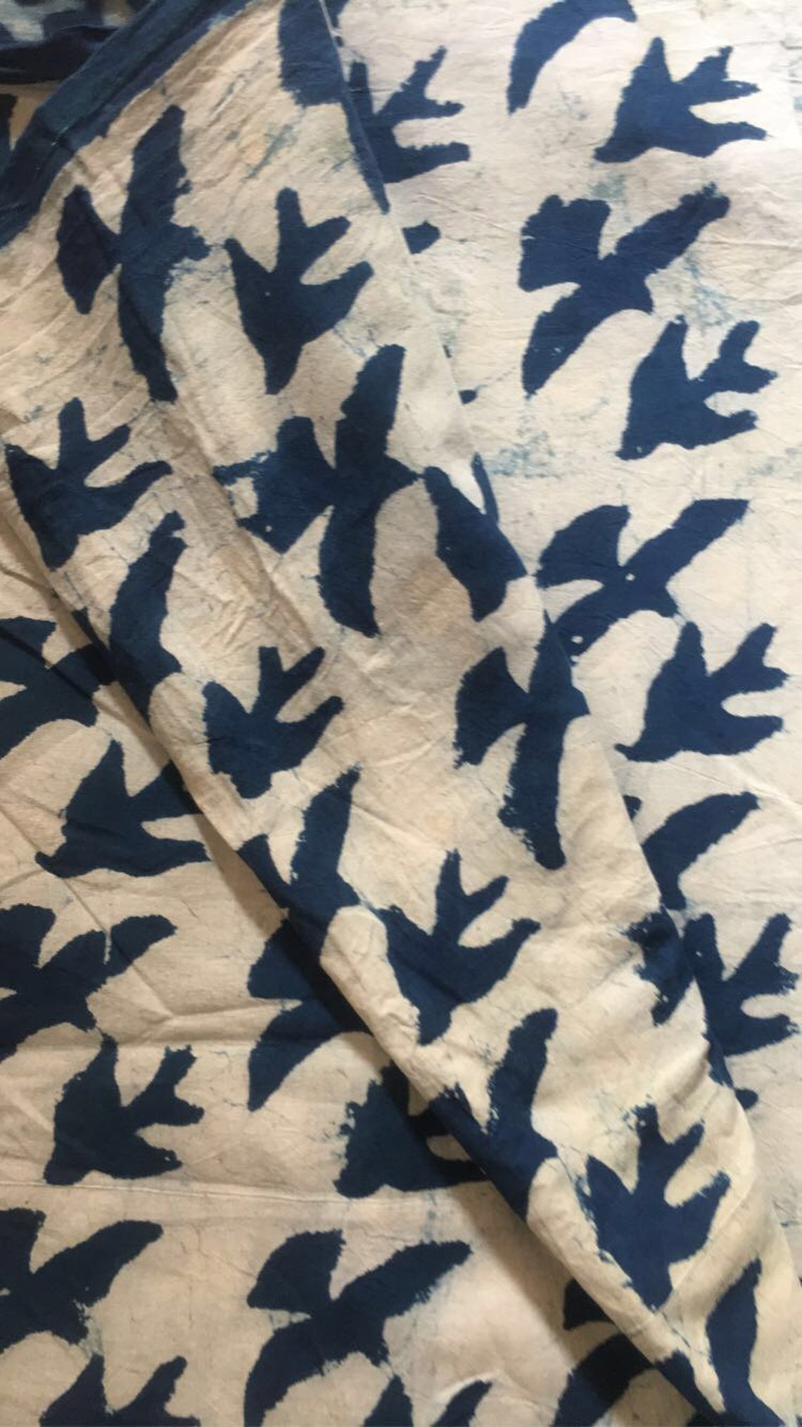 Blue Indigo Birds Print Indian Hand Block Printed Cotton Light - Etsy
