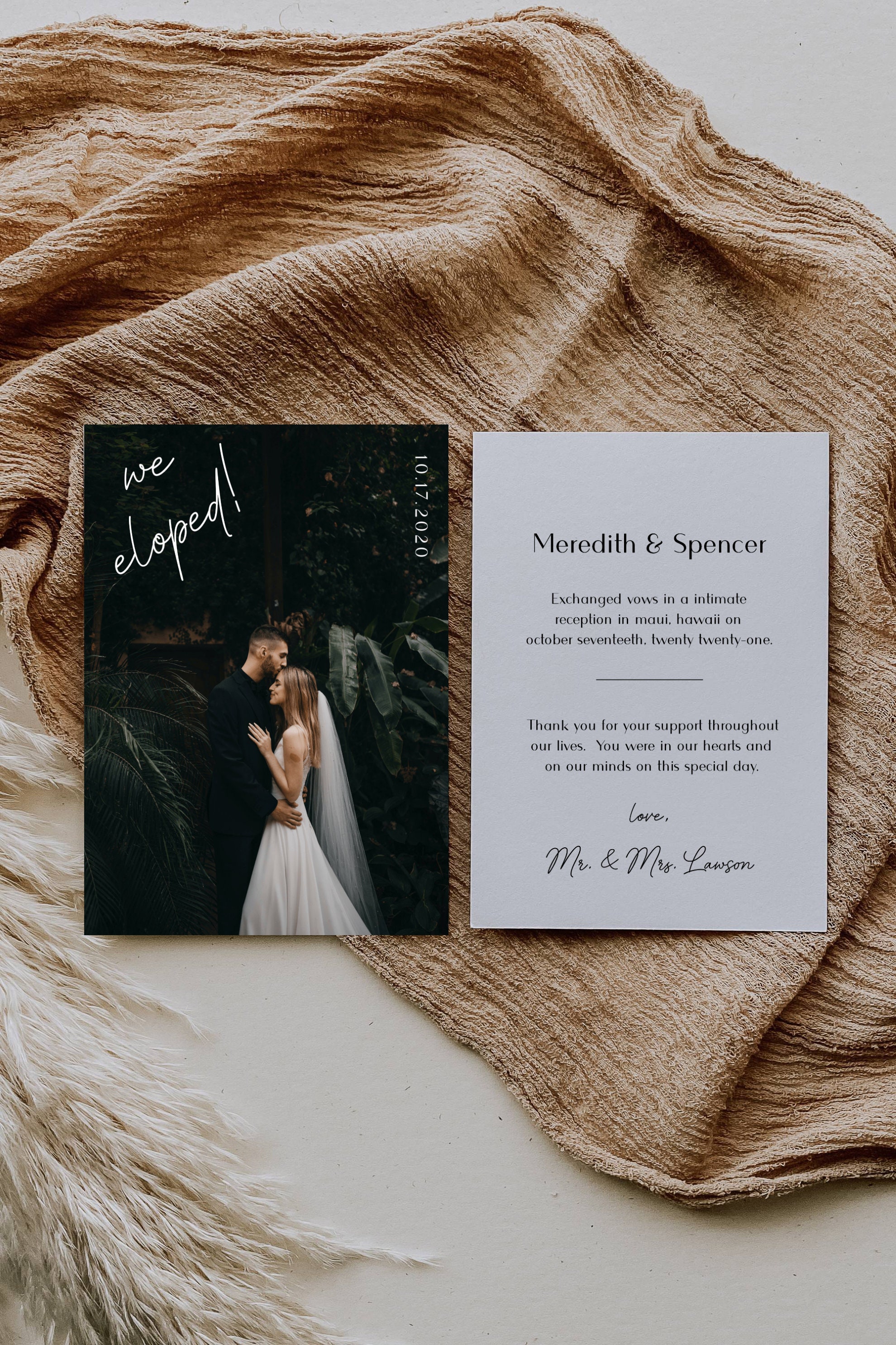 Elopement Announcement, INSTANT DOWNLOAD, Printable, 100% Editable Text ...
