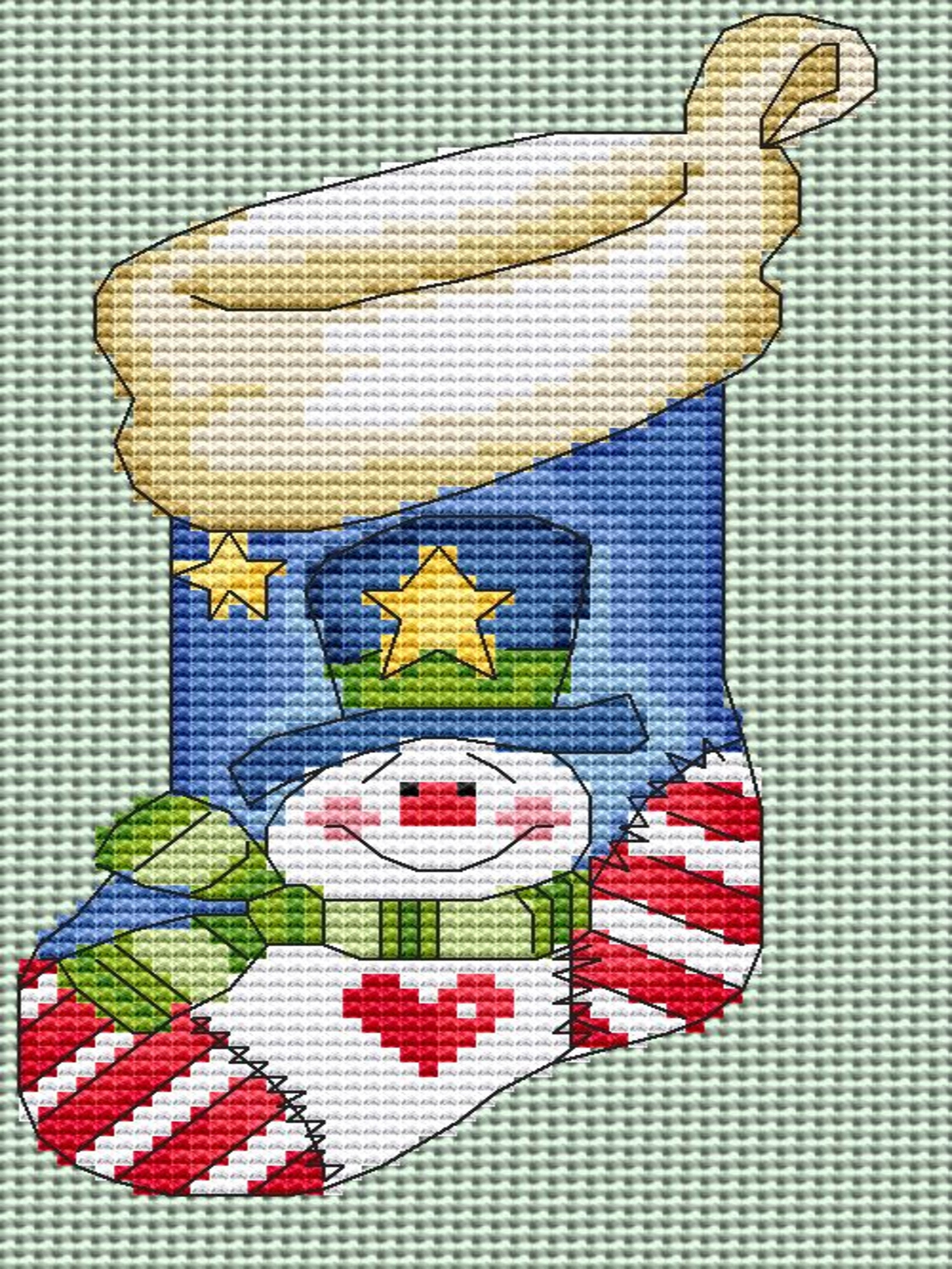 Cross stitch pattern boots new year Etsy