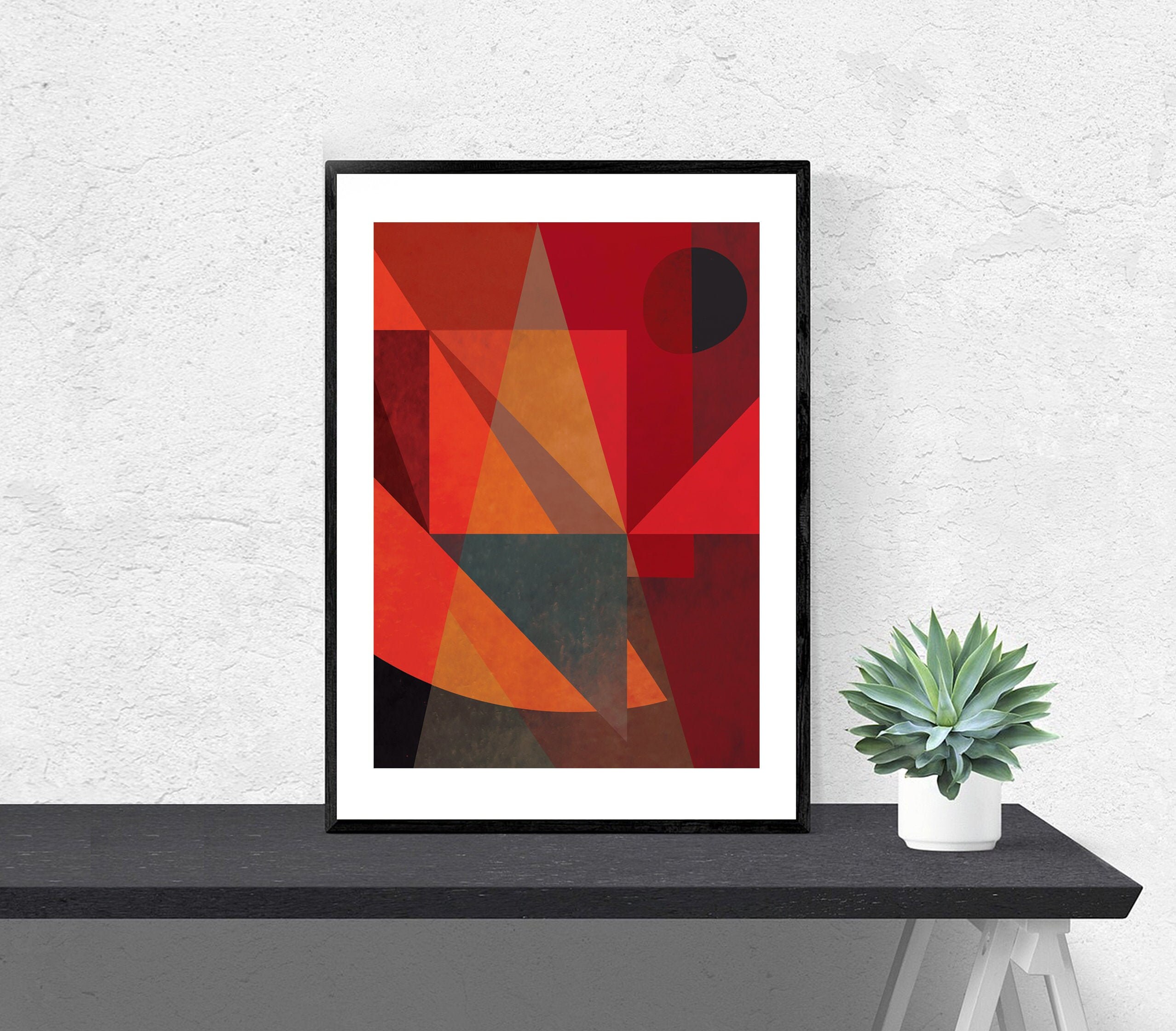 In Red / Abstract Art Print Wall Decor Etsy