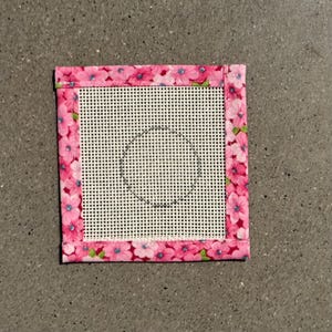 Circle Blank Needlepoint Canvas 13 or 18 Mesh Orange Line Zweigart Mono Deluxe canvas w/ fabric edges; Stitch Counted; Size 1.5", 2", 3", 4" image 4