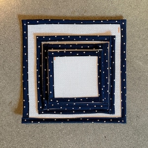 13 mesh marineblauwe ster leeg borduurdoek Orange Line, Zweigart Mono Deluxe canvas met katoenen randen; 4 x 4, 5 x 5, 6 x 6, 7 x 7, 8 x 8 +