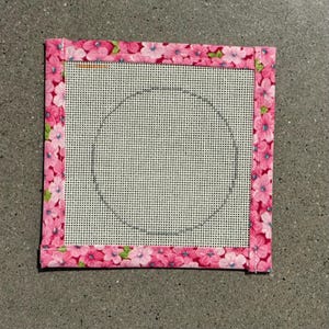 Circle Blank Needlepoint Canvas 13 or 18 Mesh Orange Line Zweigart Mono Deluxe canvas w/ fabric edges; Stitch Counted; Size 1.5", 2", 3", 4" image 7