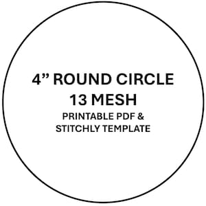 4 "Kreis runde Form, 13 Count Mesh, druckbare PDF-Datei und Stitchly Vorlage Digitaler Download
