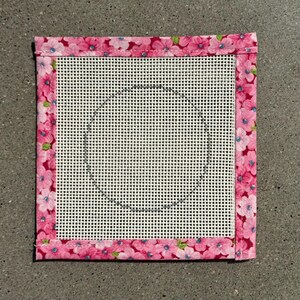 Circle Blank Needlepoint Canvas 13 or 18 Mesh Orange Line Zweigart Mono Deluxe canvas w/ fabric edges; Stitch Counted; Size 1.5", 2", 3", 4" image 5