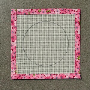 Circle Blank Needlepoint Canvas 13 or 18 Mesh Orange Line Zweigart Mono Deluxe canvas w/ fabric edges; Stitch Counted; Size 1.5", 2", 3", 4" image 8