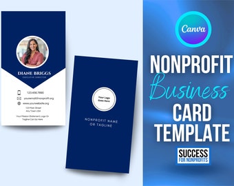 Bewerkbare sjabloon voor visitekaartjes voor non-profitorganisaties: canvaontwerp (direct downloaden)