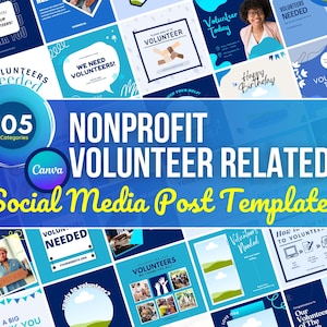 Nonprofit Social Media Templates | Volunteers | Charities, Activists, Grassroots, Social Justice | Instagram Facebook Posts | Canva Graphics