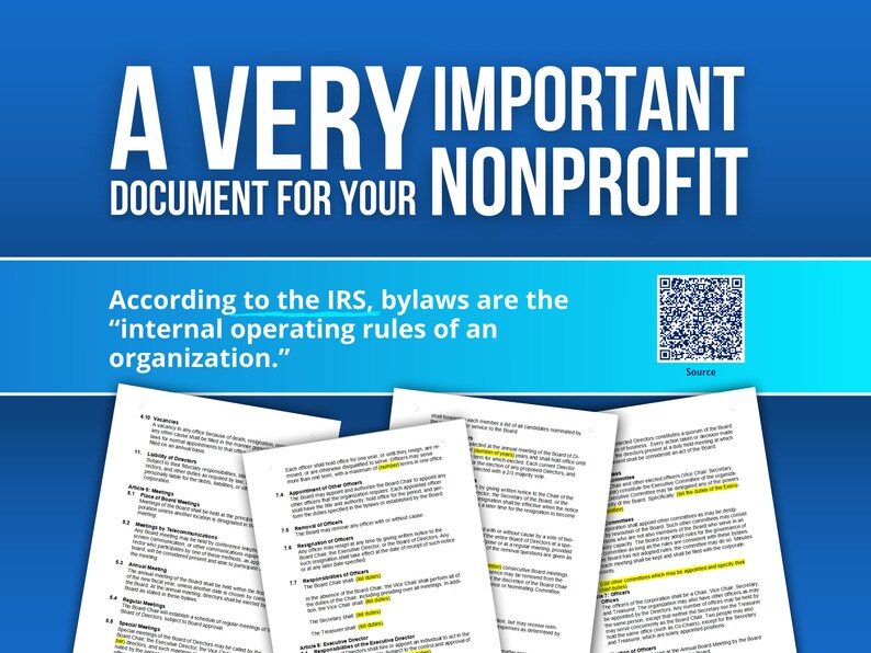 Nonprofit bylaws template editable nonprofit documents nonprofit