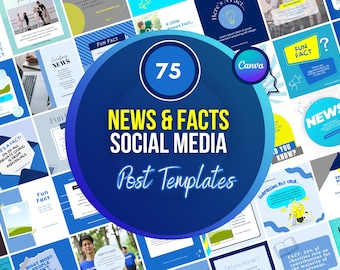 Socialmediasjablonen voor non-profitorganisaties: Canva-graphics met nieuws en feiten (digitale download)