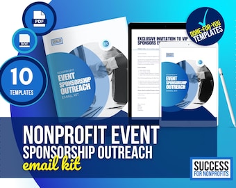 E-mailkit voor evenementsponsoring non-profit: Canva- en Word-sjablonen (digitale download)