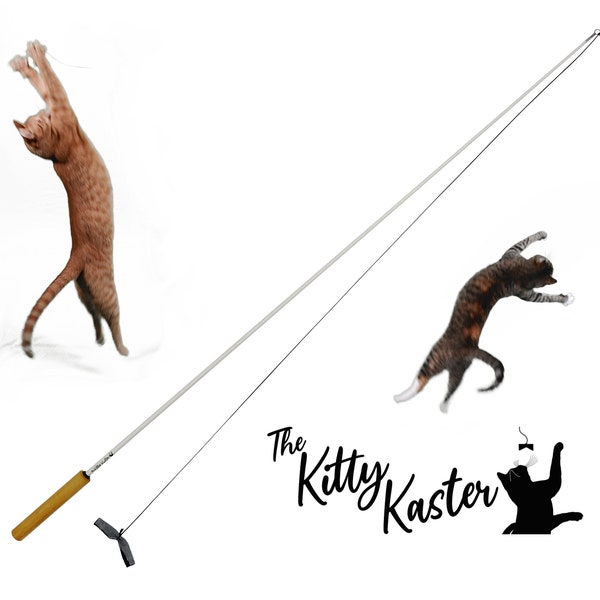 The Kitty Kaster 39" Premium Cat Toy Wand Play Exerciser cat teaser!