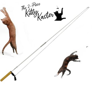 The Kitty Kaster 2-Piece 39&quot; Premium Cat Toy Wand Play Exerciser cat teaser! *NEW*