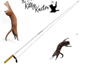 The Kitty Kaster 2-Piece 39" Premium Cat Toy Wand Play Exerciser cat teaser! *NEW*
