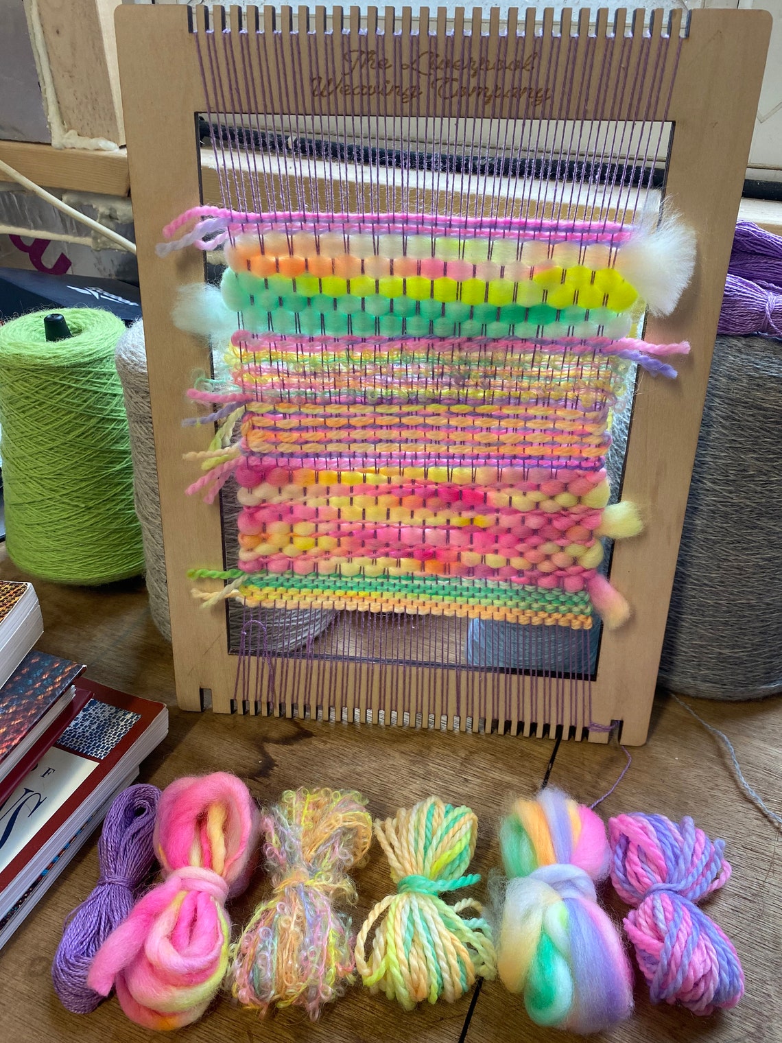 Frame Loom 'start Weaving' Kit With 5 Luxurious, Hand Tied Yarn Bundles