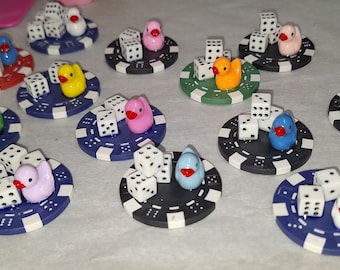 Lucky Duck Poker Chip: Casino Card Marker