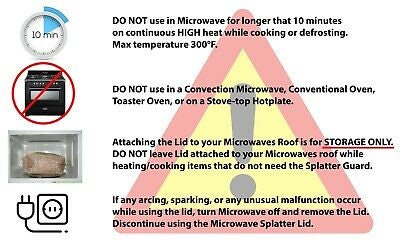 OzBSP Magnetic Microwave Plate Cover Food Splatter Guard Large