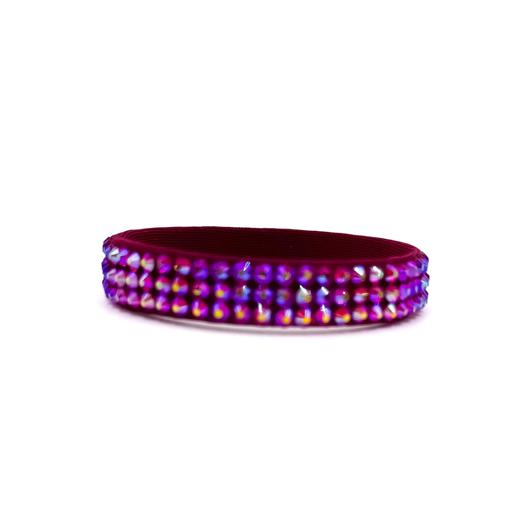Maroon With Dark Siam AB Rhinestone Bangle Bracelet - Etsy