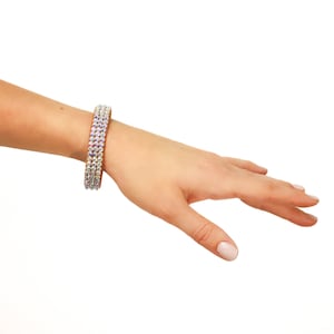 Performance Ballroom Rhinestone Bracelet - Tan with AB Crystals