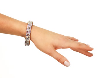 Performance Ballroom Rhinestone Bracelet - Tan with AB Crystals
