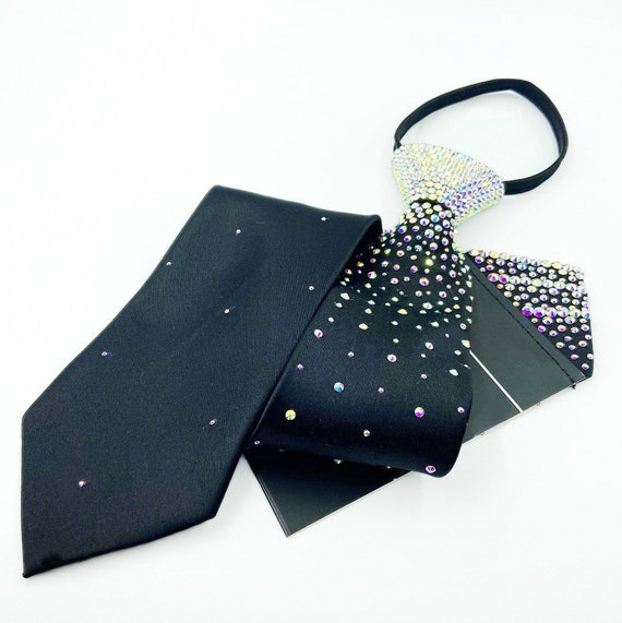 black rhinestone tie