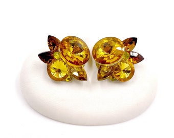 Performance Ballroom Rhinestone Earrings - Shades of Yellow Crystals- Style #CE500