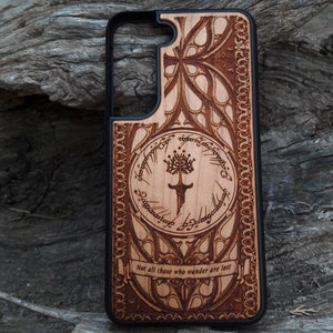 iPhone 16-11 Pro Max Mini & Galaxy S25-S20 Ultra Fantasy Movie Symbol Wood Phone Case | Handcrafted Laser-Engraved Design