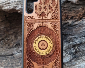 Funda de madera para iPhone 17 16 15 y Galaxy S26 S25: Anillo personalizado grabado con láser y pintado a mano.