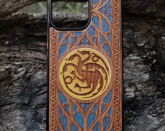 Dragon Wooden Phone Case for iPhone 17 16 & Galaxy S26 S25