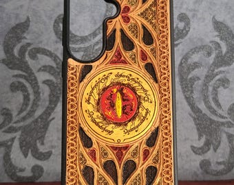 iPhone 17 16 & Galaxy S26 S25 Wood Phone Case Hand Painted / Laser-Engraved